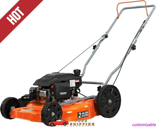 XMSJH Gas Walk Behind 2in1 Lawn Mower High Rear Wheels