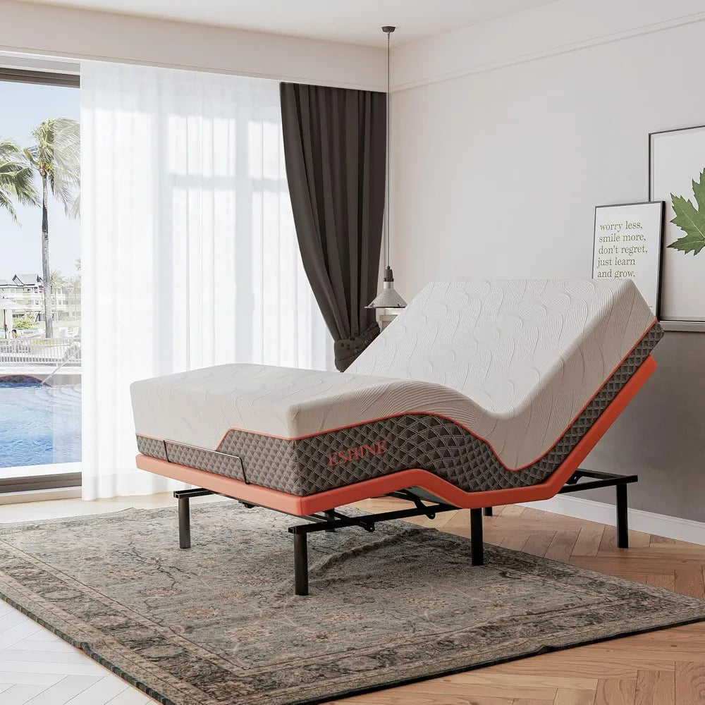 DUTRIEUX Adjustable Bed Frame With Gel Memory Foam Mattress