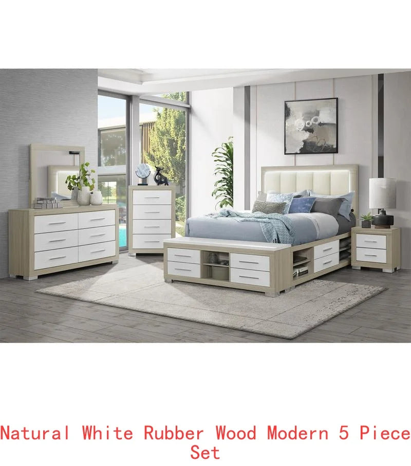 Messa 5PC Natur Bedroom Set for Modern Home Decor Styles