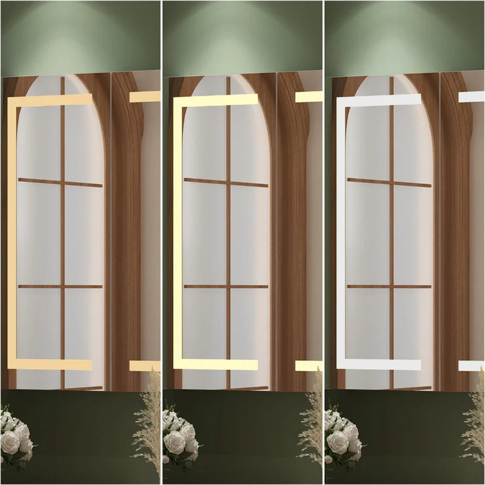 Medicine Cabinet With LED Lighted Mirror Anti Fog Wall Mount