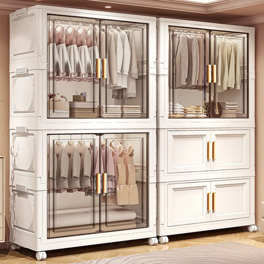 NONECN Foldable Plastic Storage Box For Bedroom Closet