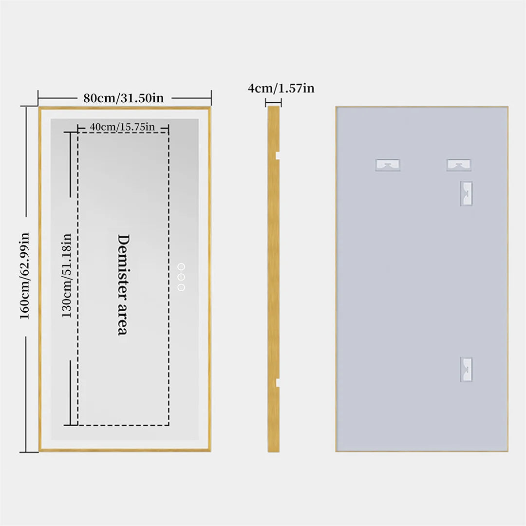 LUVODI Fogless Bathroom Mirror Smart Touch Illumination