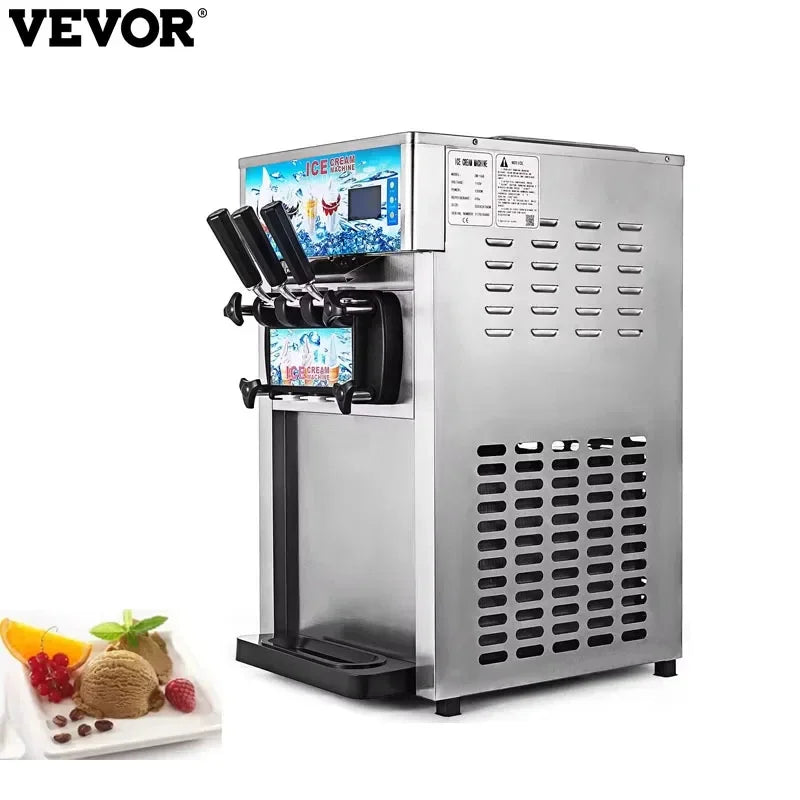 Vevor Commercial Ice Cream Freezer Machine 3 Flavor Yogurt Maker