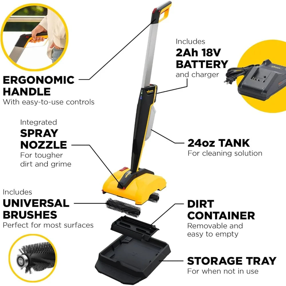 XMSJ 18V Cordless Levaro Powerbrush Outdoor Patio Cleaner