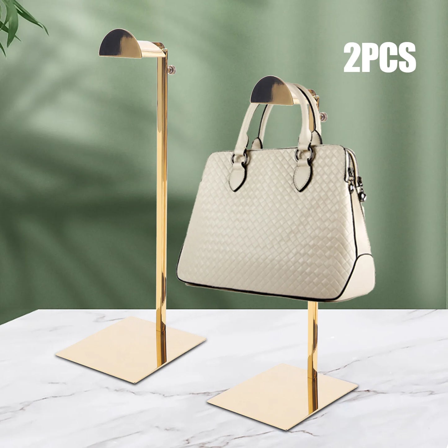 2PCS Handbag Display Rack Hanger Bag Store Metal Adjustable Purse Stand Holder