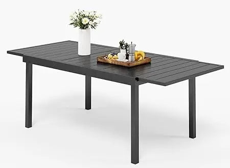 MKDK Outdoor Patio Dining Table Rectangular Alloy Steel