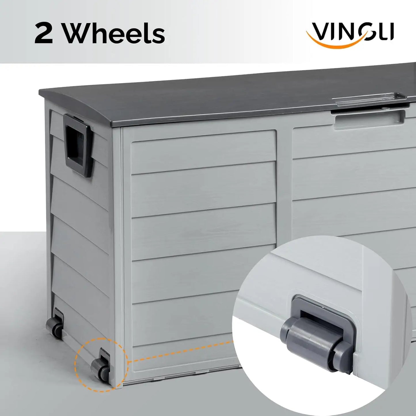 Upgraded 75 Gallon Outdoor Storage Box, Lockable Plastic Storage Containers with Lid, Patio Deck Box Furniture for Garden