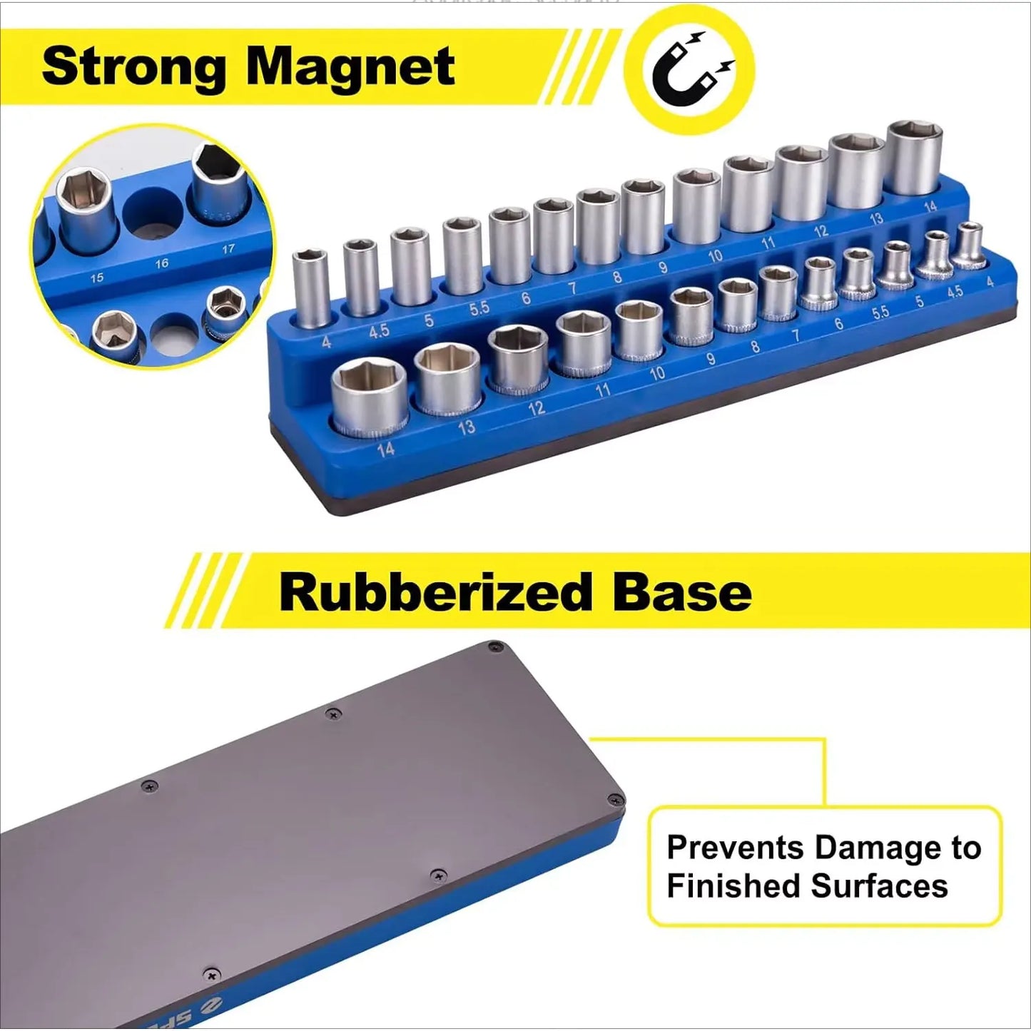 Hign-concerned Magnetic Socket Organizer 6 Piece Tool Set