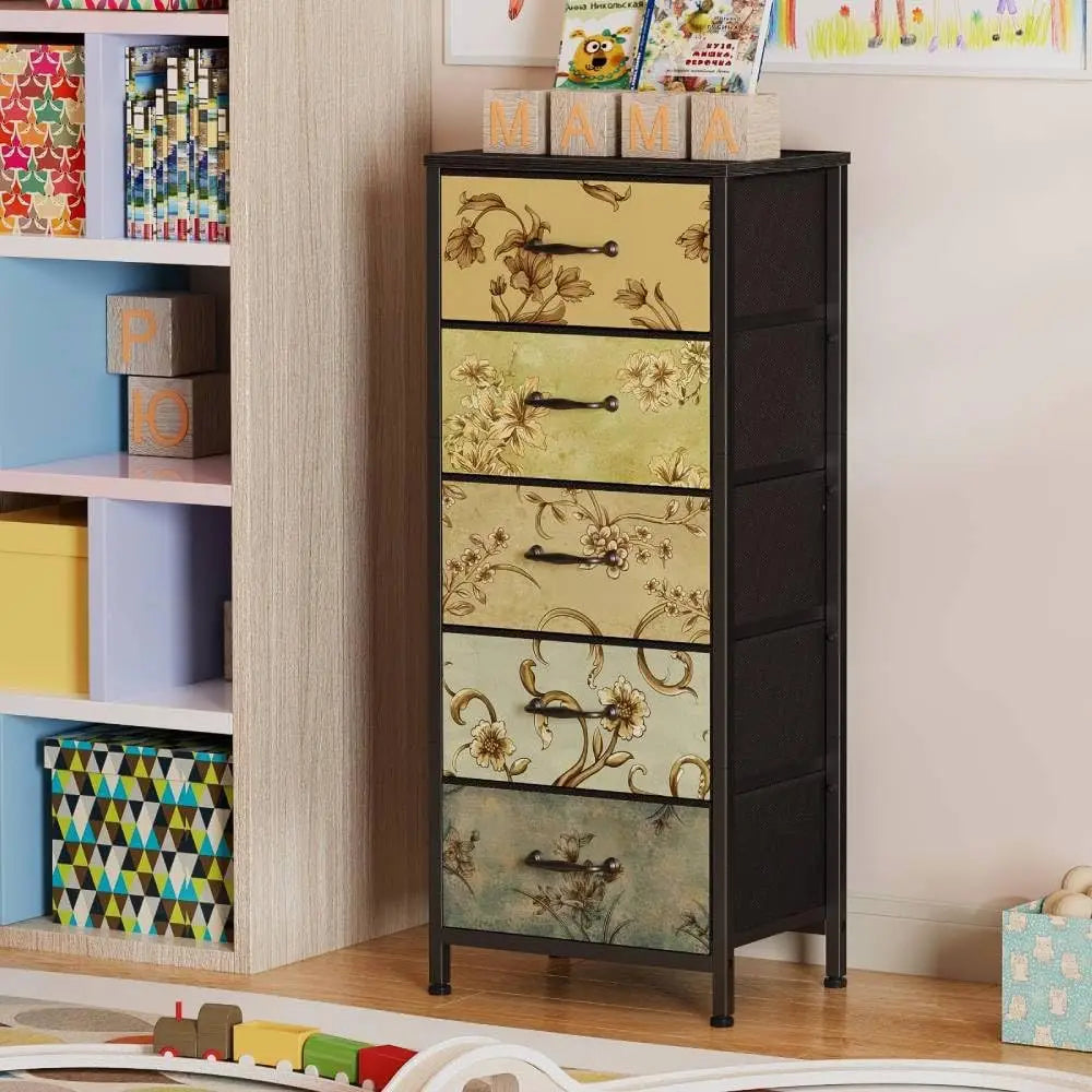 Vertical Dresser For Bedroom Tall Skinny Tower With Fabric Drawers For Living Room Dorm Entryway