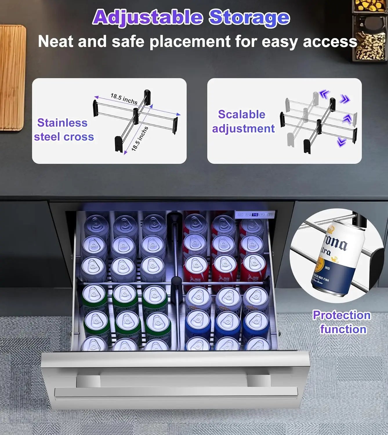 XMSJ 3 Drawer Outdoor Beverage Refrigerator 108 Can Cooler