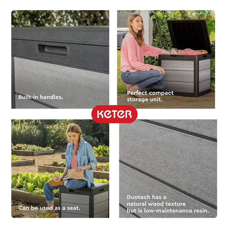 Denali Resin Outdoor Storage Box And Patio Furniture Side Table