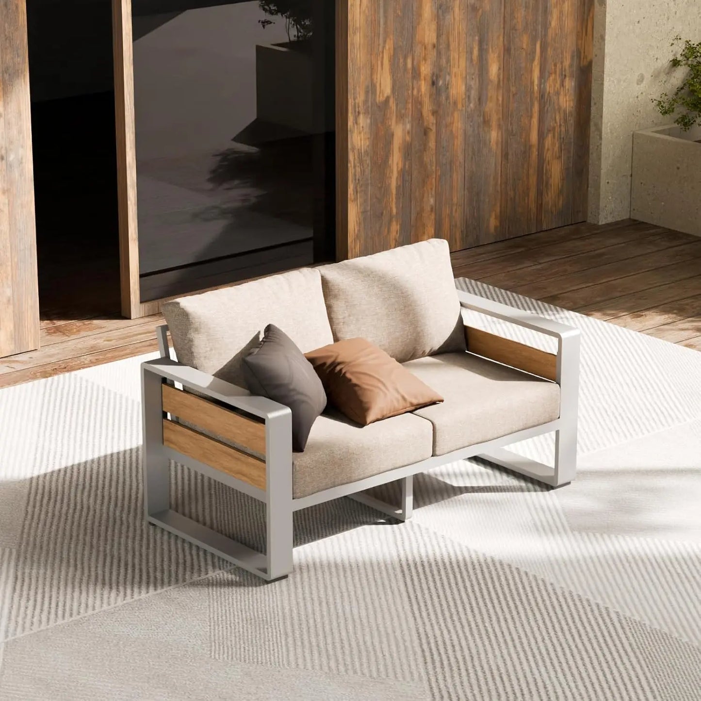 Angduo Aluminum Outdoor Patio Armchair Set Cushions