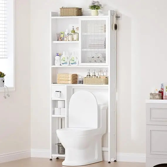 Over The Toilet Storage Cabinet With Acrylic Door Drawer