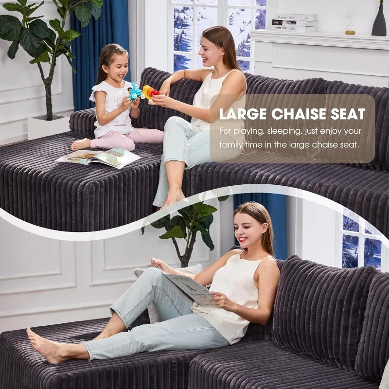 Hobestluk Modular Sectional Sofa LShaped Memory Foam Couch Living Room