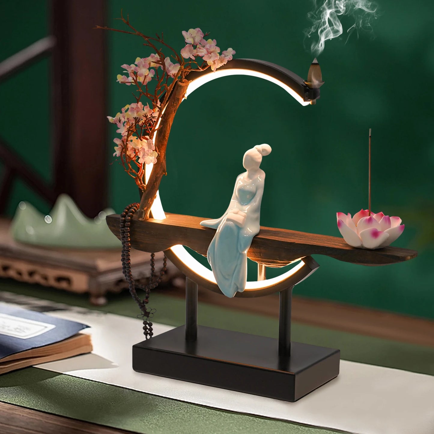 Bymaocar Chinese Zen Incense Burner Set Living Rooms