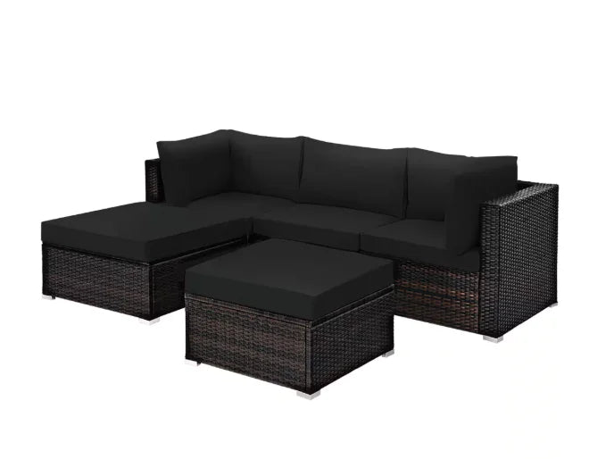 Tozey Outdoor Patio Sofa Sectional Set Weatherproof PE Rattan