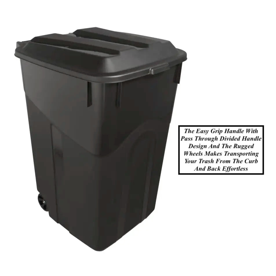 XMSJ Two Pack Heavy Duty Plastic Trash Cans With Lid