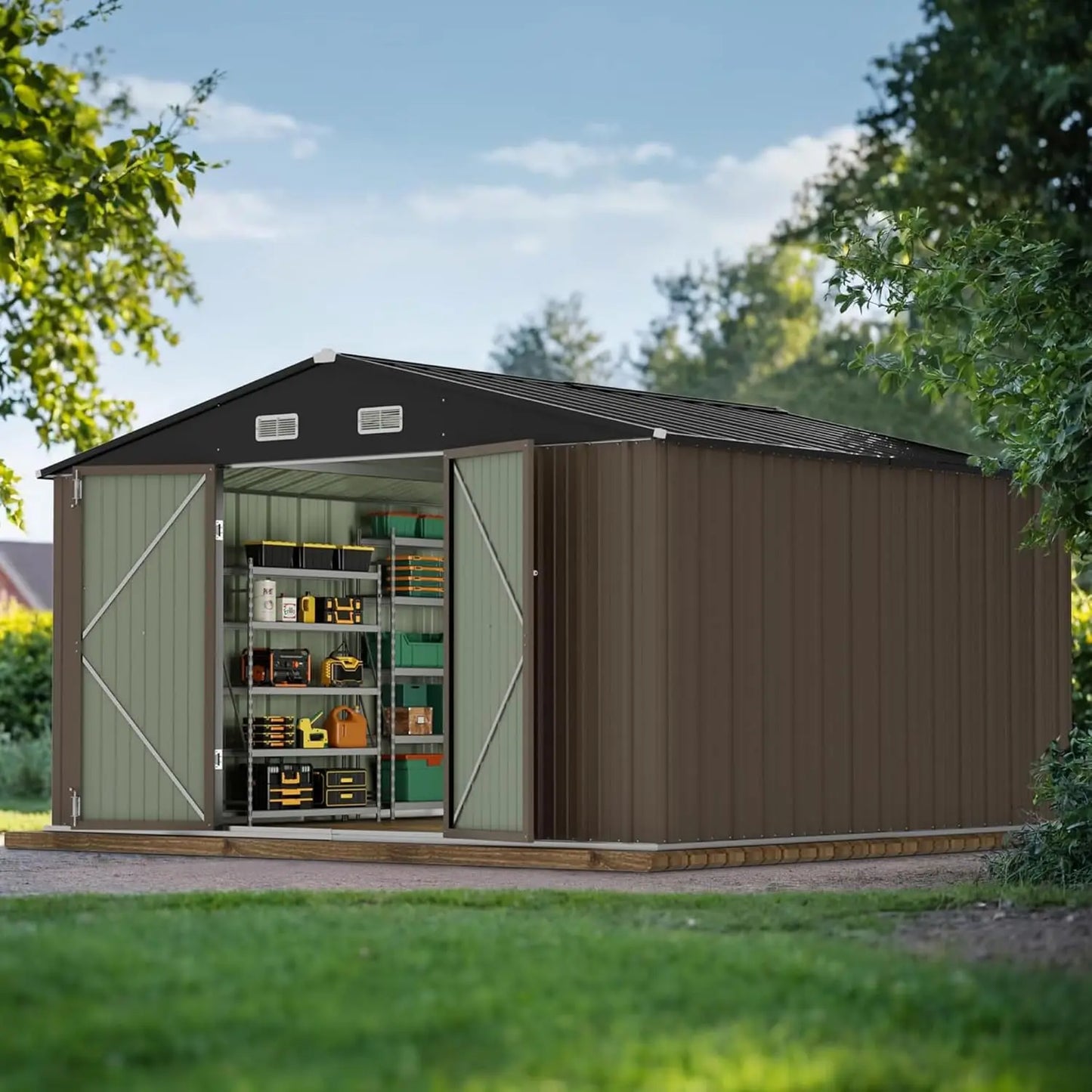 Alloy Steel Outdoor Storage Shed for Backyard and Garden Tools