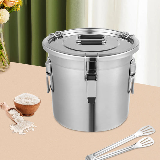 Stainless Steel Rice Storage Dispenser Bucket for Pantry