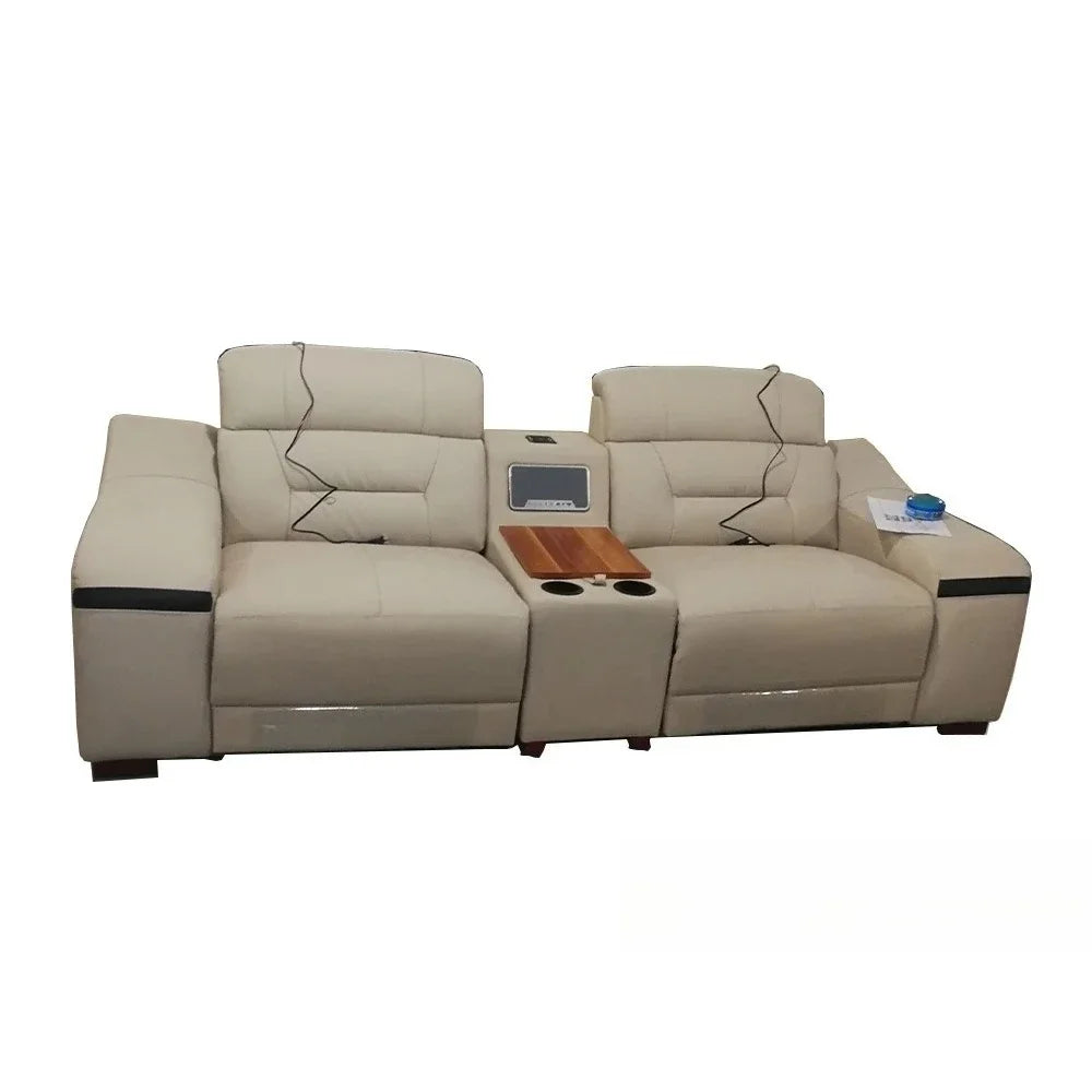 Mingdibao Genuine Leather Power Recliner Sofa Set With Stool