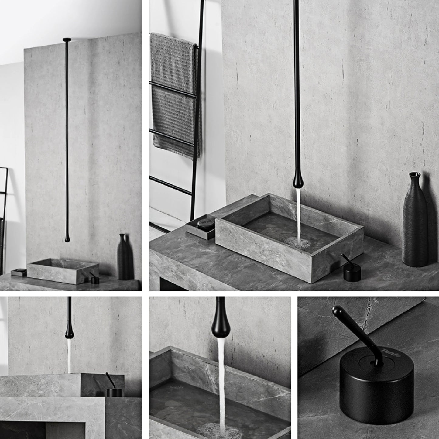 Aitana Luxury Brass Bathroom Faucet Two Hole Wall Mounted