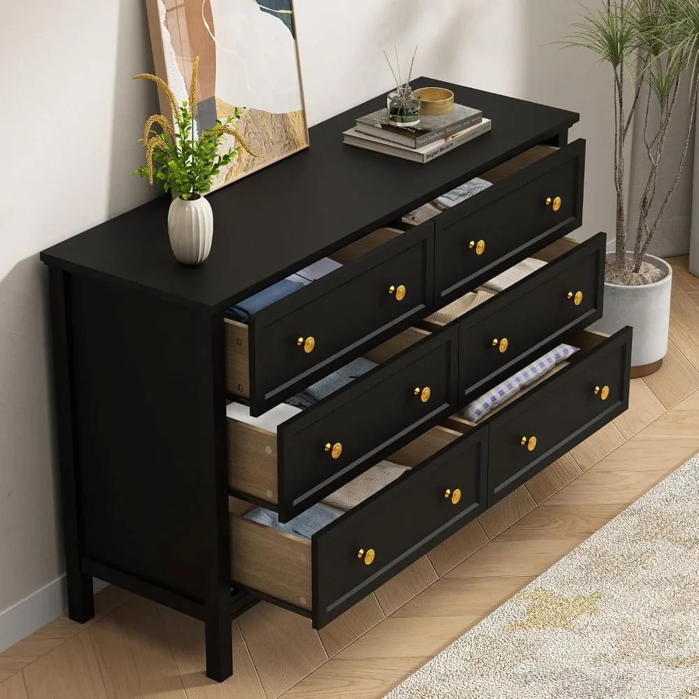 Aplus 6-Drawer Wood Dresser for Bedroom