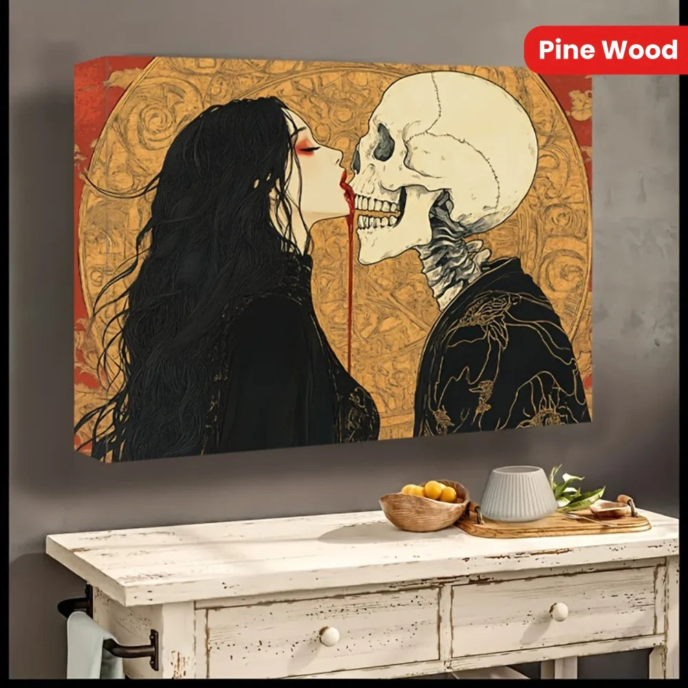 Hignconcerned Halloween Horror Skull Poster With Wood Frame