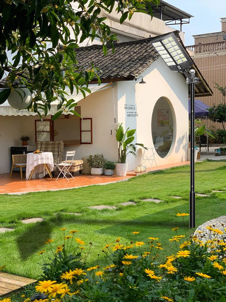 2-Pack 5000W Solar Street Lights With Motion Sensor Remote Control