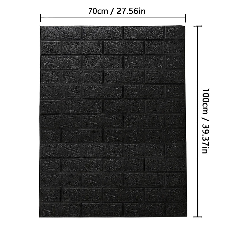 High-concerned 3D Brick Pattern Wall Panels Wallpaper Waterproof DIY