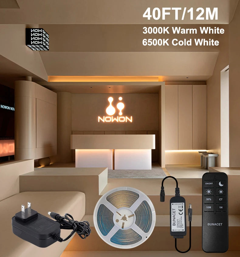 FEICAN COB LED Strip Light CRI 90 Plus With RF Remote