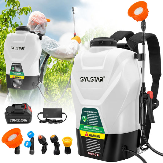 Garden Electric Backpack Sprayer With Telescopic Wand And Nozzles