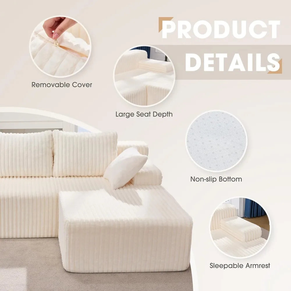 HUANZHUANG Modular Sectional Sofa L Shape Memory Foam