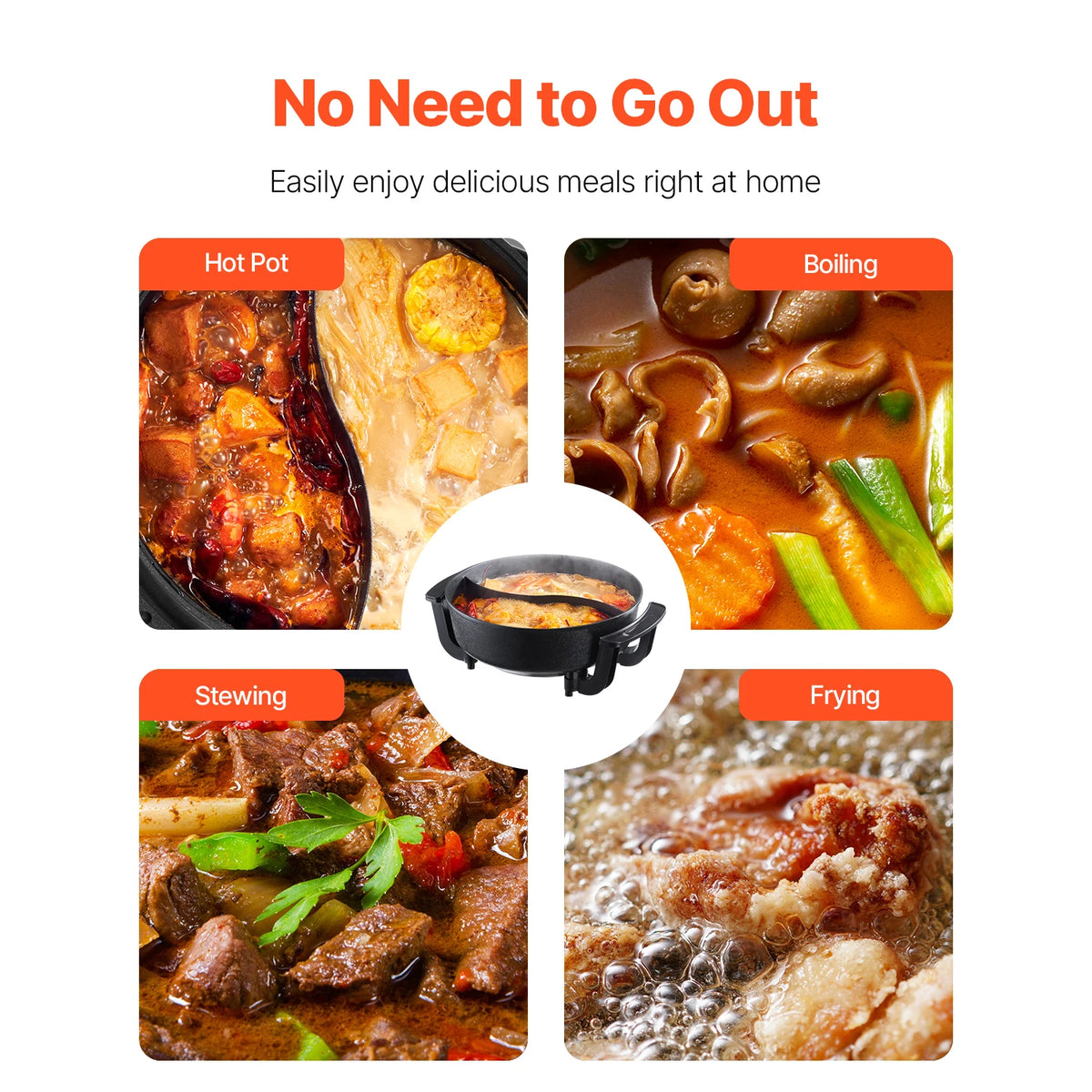 SucceBuy Dual Flavor Electric Shabu Shabu Hot Pot With Divider