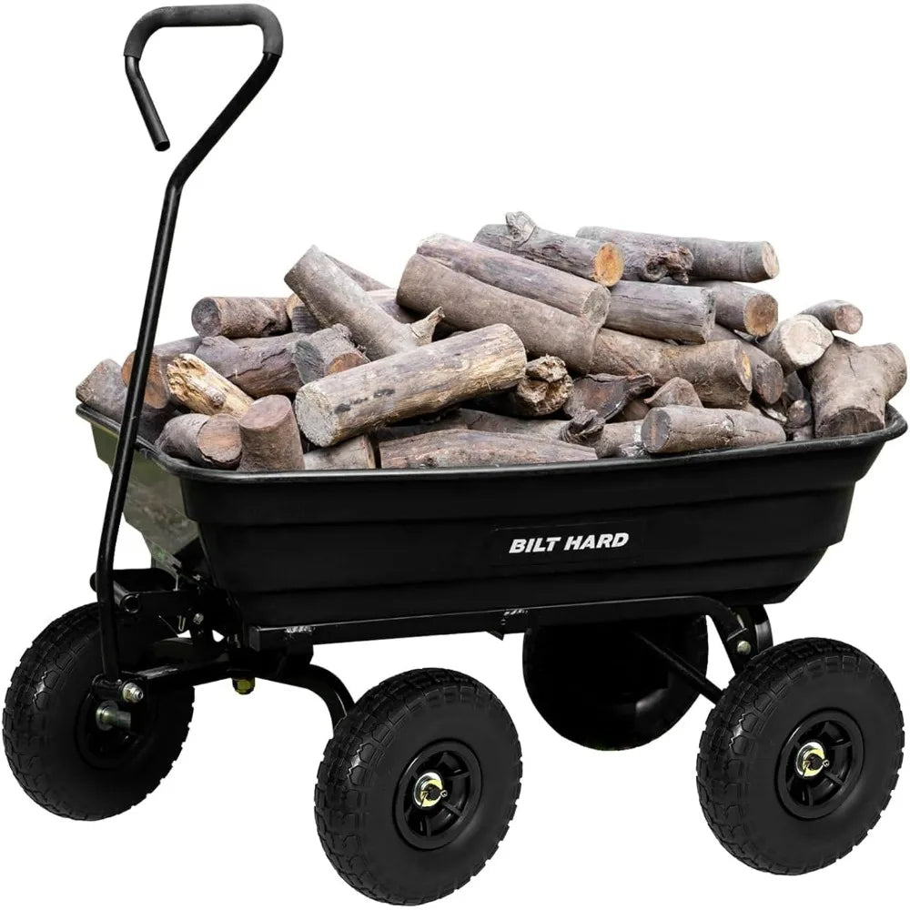 Dump Cart With 180 Degree Rotating Handle 600 Lbs Capacity