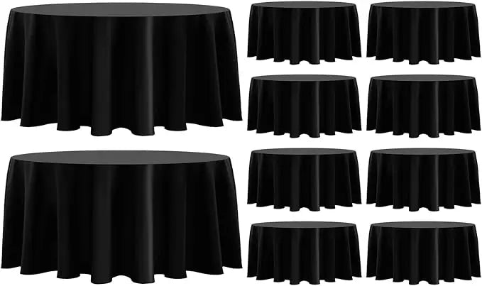 XMSJ Round Tablecloth 10 Pack Washable Linen Polyester