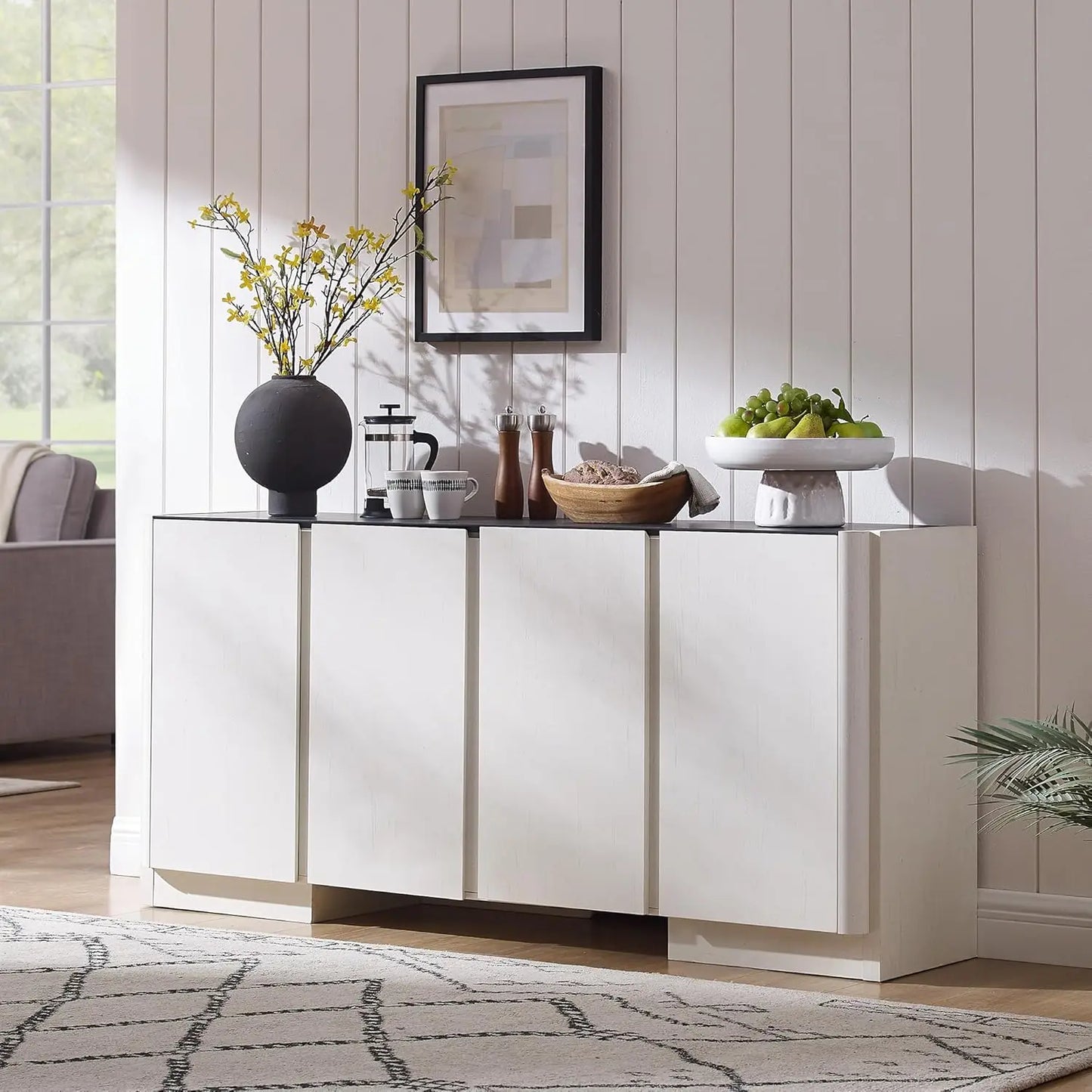 Buffet Sideboard Storage Cabinet With Adjustable Shelves