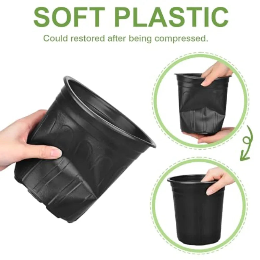 100 Pack Plastic Nursery Pots For Plants And Seedlings