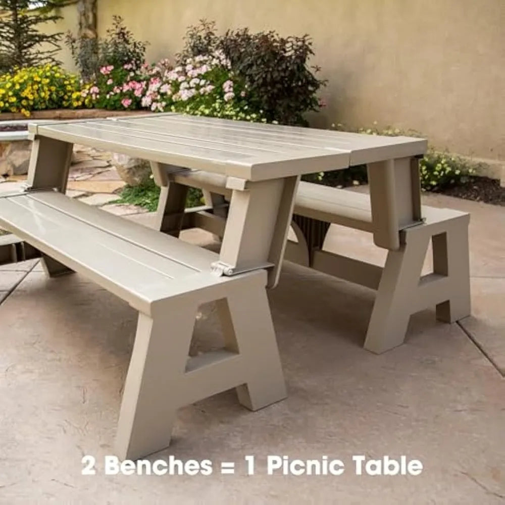 RBXC Gen One Outdoor Convertible Bench To Picnic Table