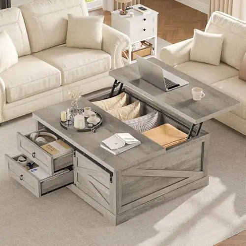 Lift Top Coffee Table With Storage Farmhouse Style