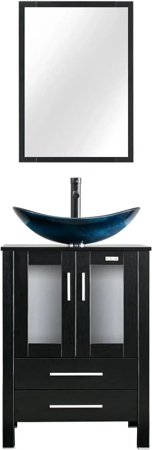 XMSJ Bathroom Vanity Sink Combo Modern Stand Cabinet Vessel