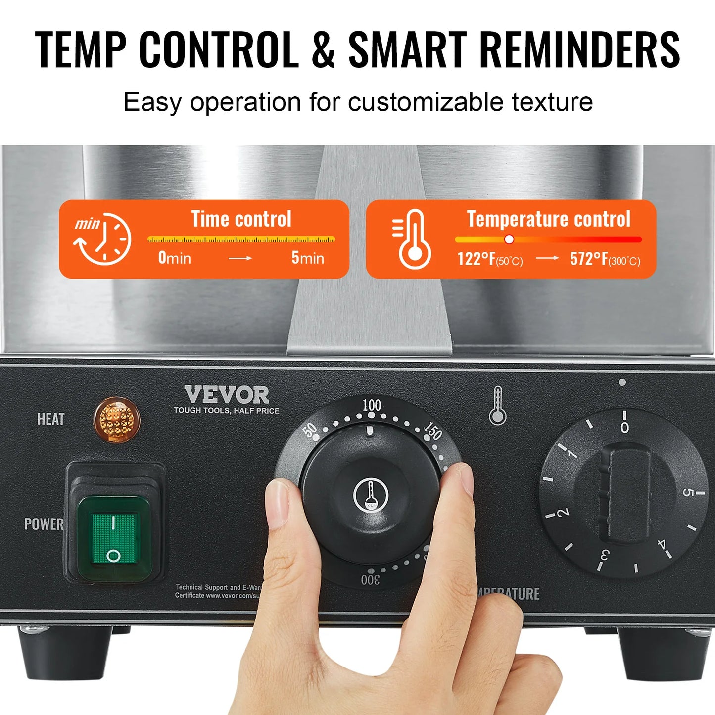 VEVOR Electric Ice Cream Cone Maker With Temperature Control