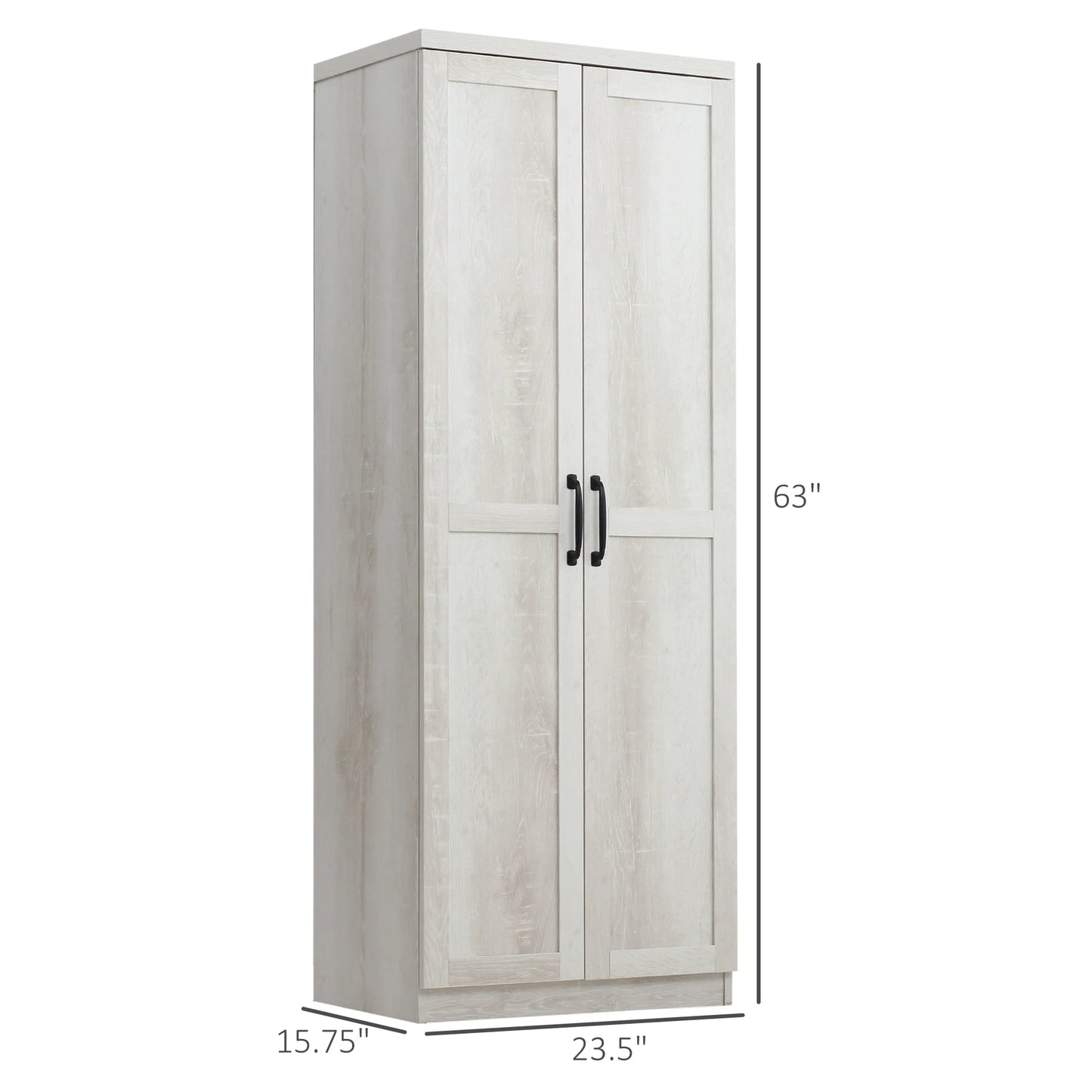 HOMCOM Rustic Kitchen Freestanding Cabinet Pantry Storage