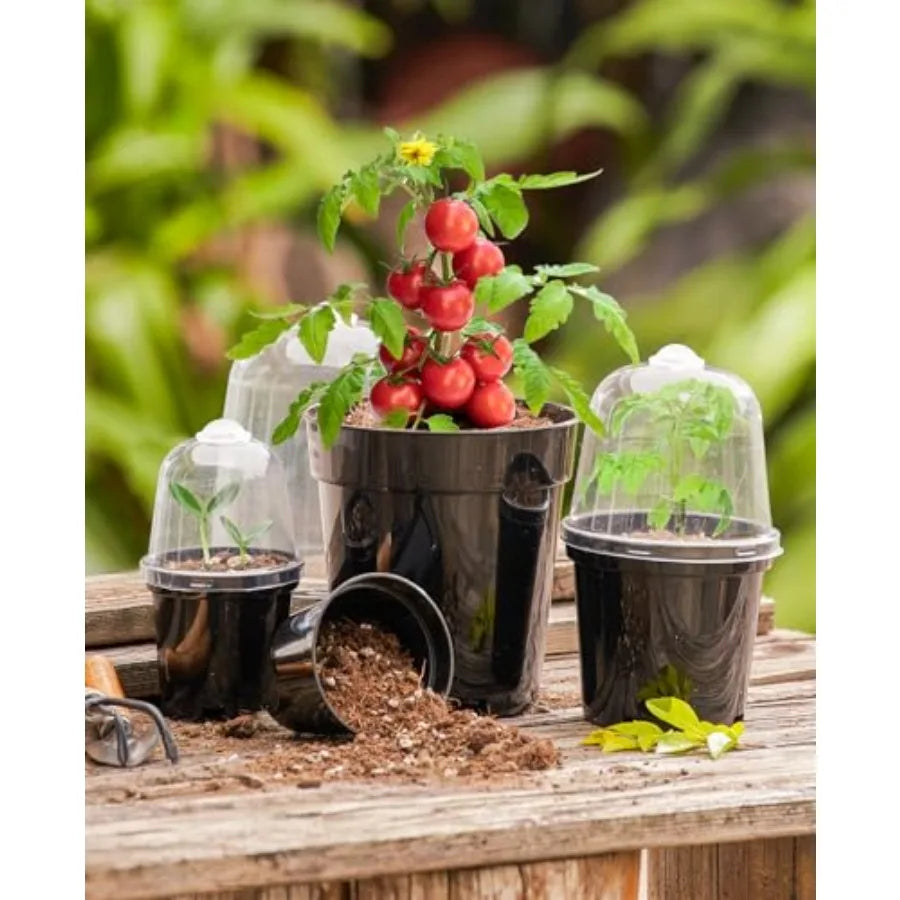 Nursery Pots for Plants Seedling Kit With Humidity Domes and Drainage Holes