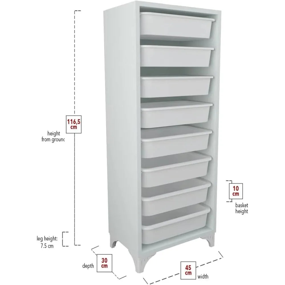 White Dresser, Closet Organizers and Storage, Storage Cabinet Bins, Drawers, 8 Shelf Wood Bathroom Office Kitchen Garage Pantry