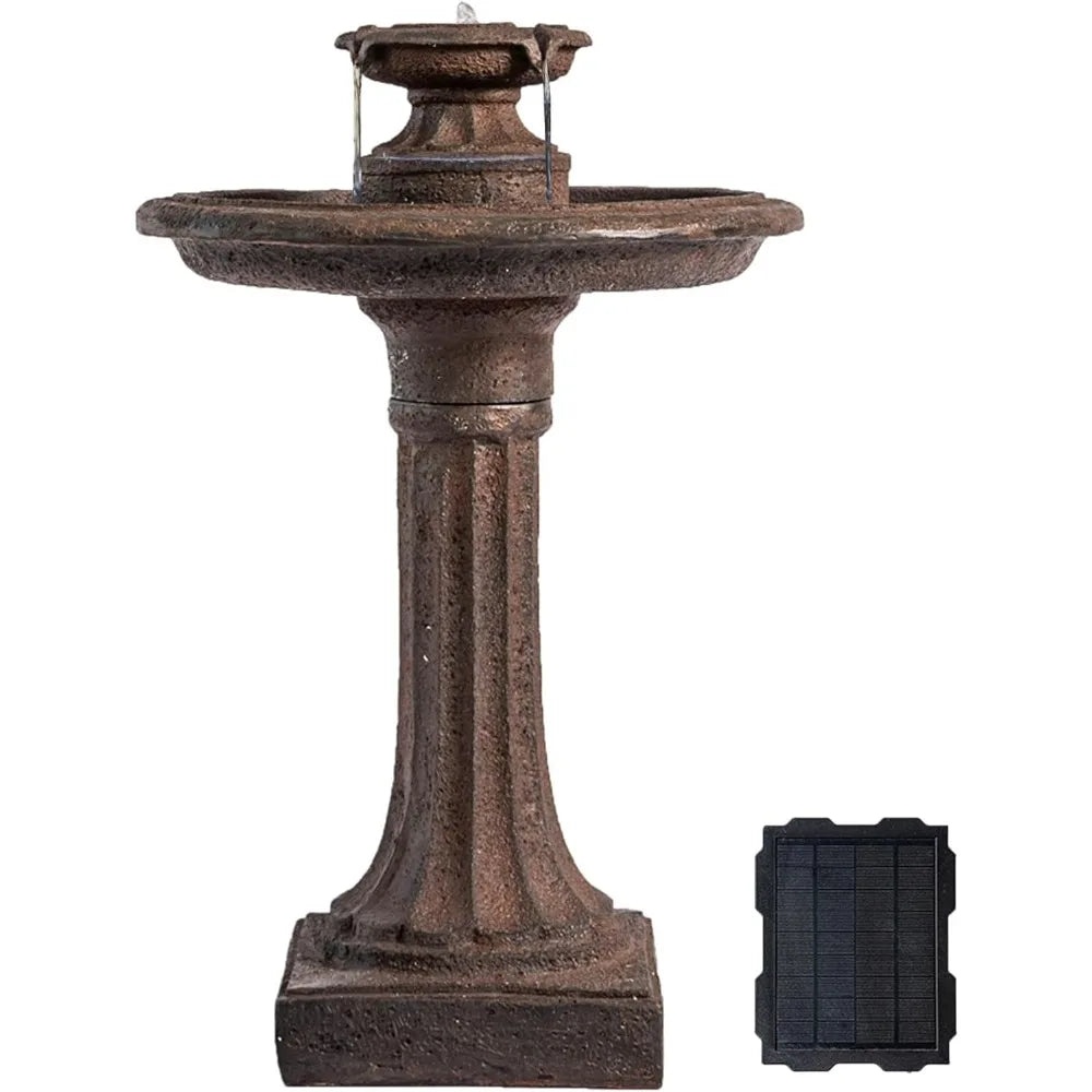 Solar Powered Bird Bath Fountain For Outdoor Garden Decor