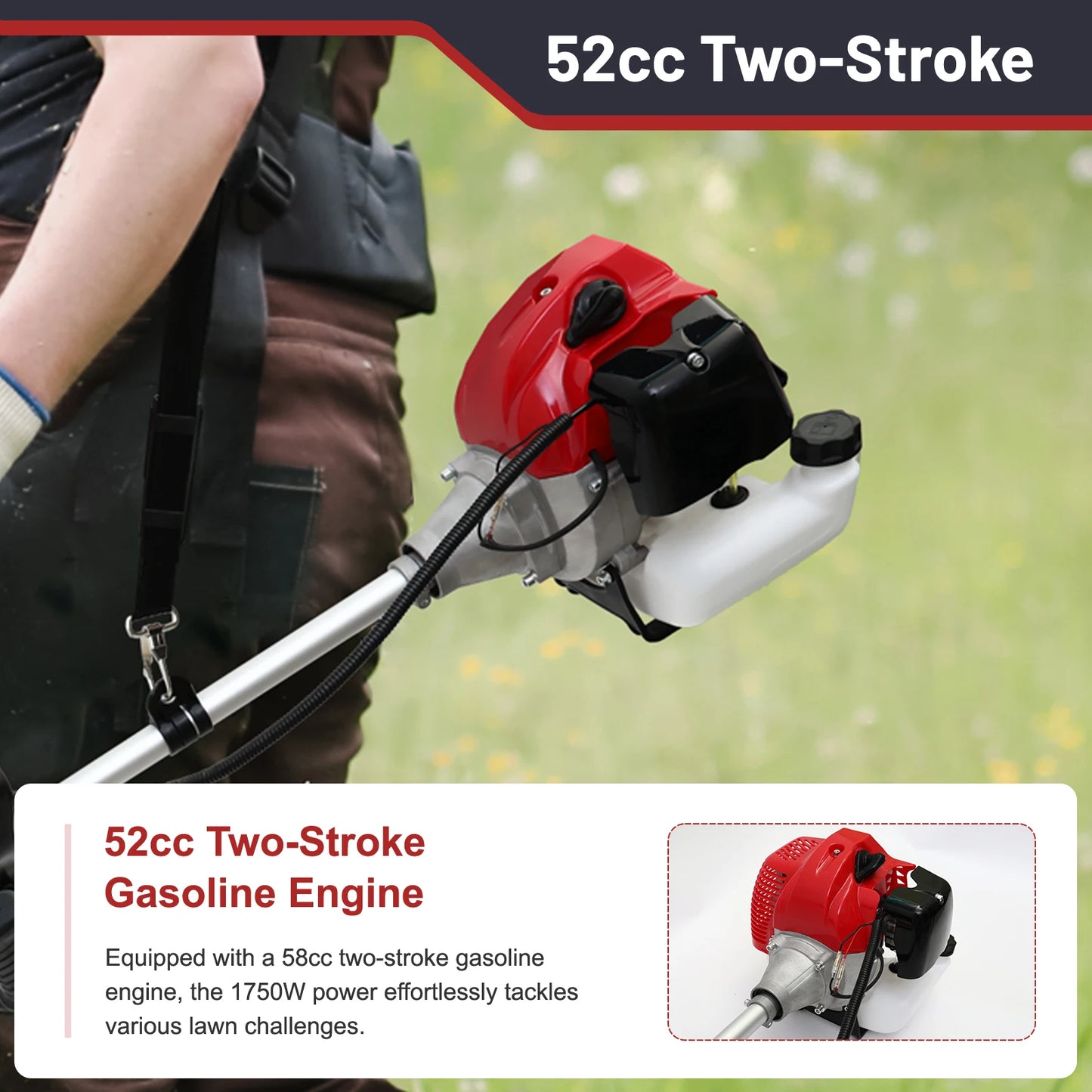 Gas Powered 52cc 4 In 1 Multifunction Weed Wacker Heads