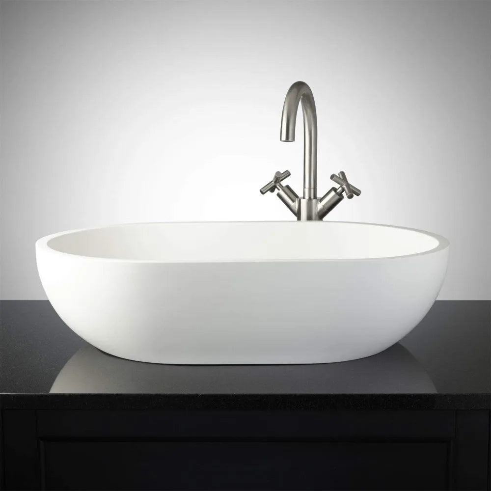 398746 Atria 23" Resin Vessel Bathroom Sink - White