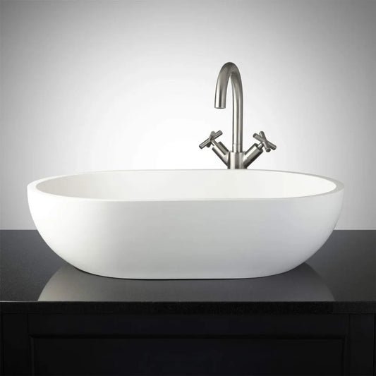 398746 Atria 23" Resin Vessel Bathroom Sink - White