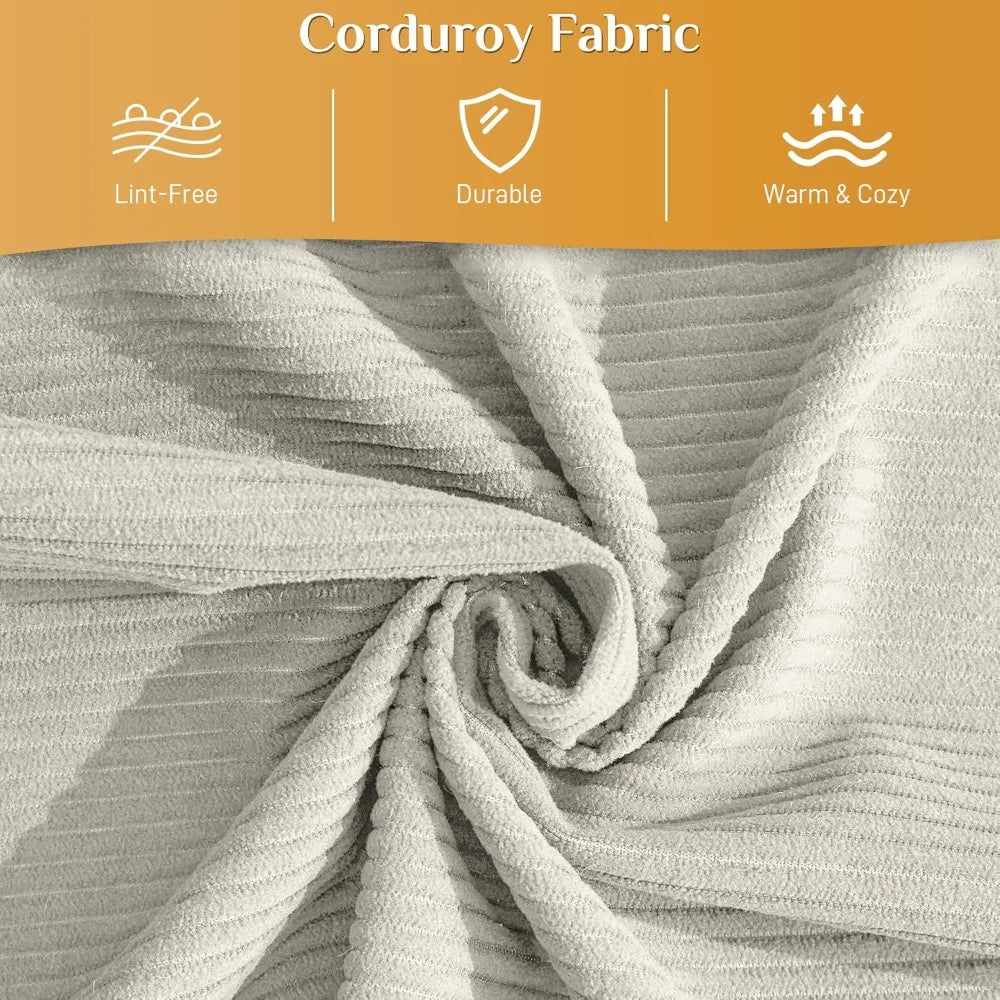 Convertible Sleeper Sofa Bed with Pillow, 4-in-1 Corduroy Folding Mattress Couch with Fixed-Shape Frame, Fold Out Floor Sofa Cam