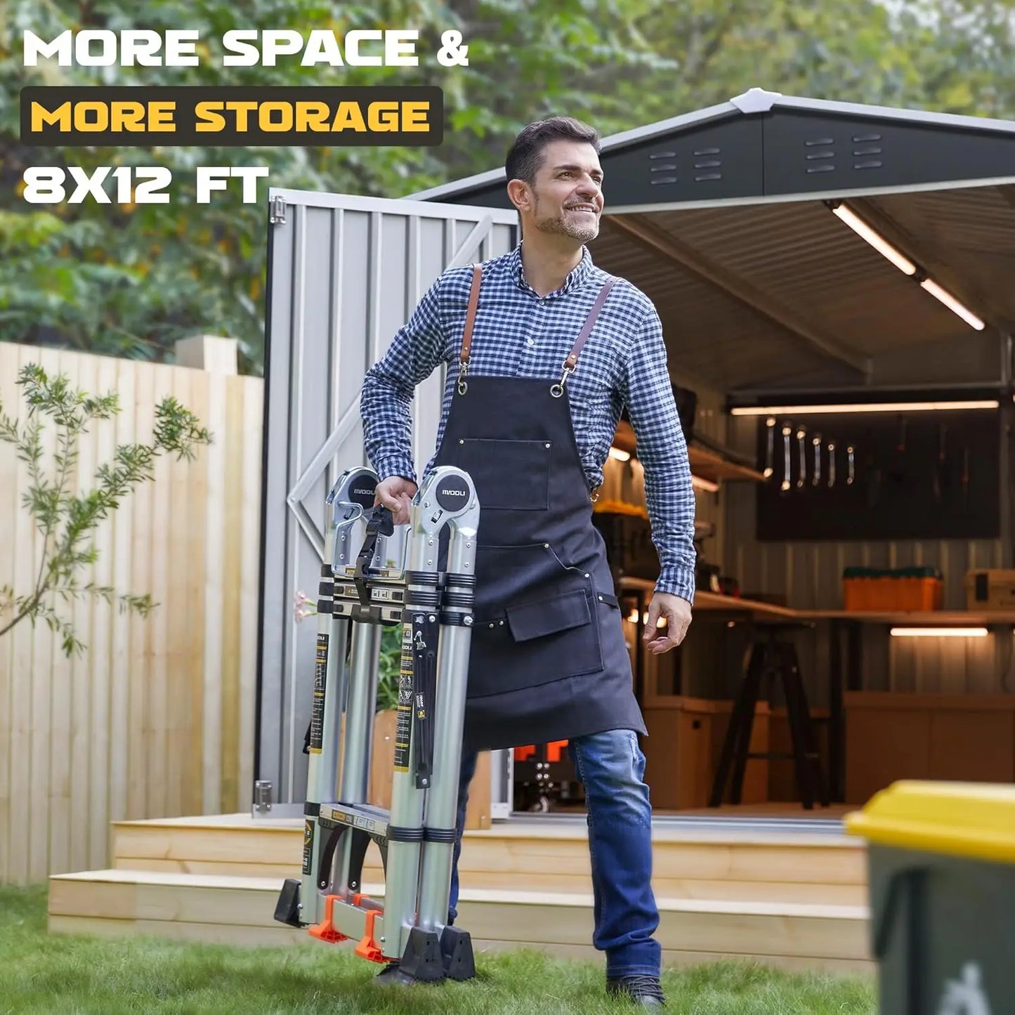 Outdoor Metal Storage Shed With Sturdy Frame For Easy Assembly